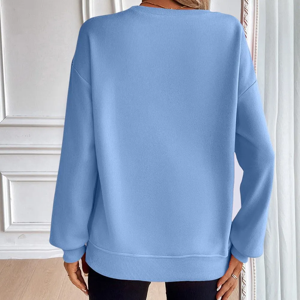 Loose Long Sleeve Casual Sweatshirt for Women – Cozy Stylish and Perfect for Every Day