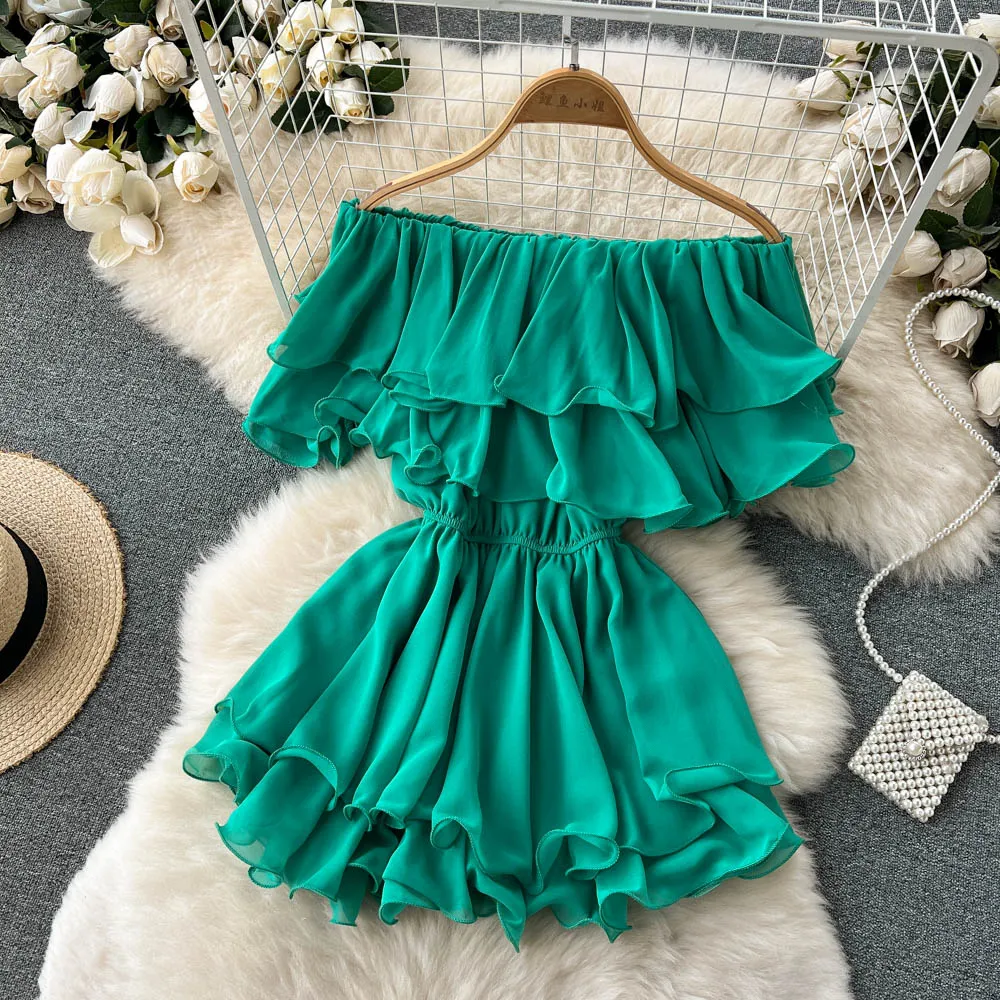 Lovely Chiffon A-line Off The Shoulder Dresses, Fashion Girl Dresses    S4415