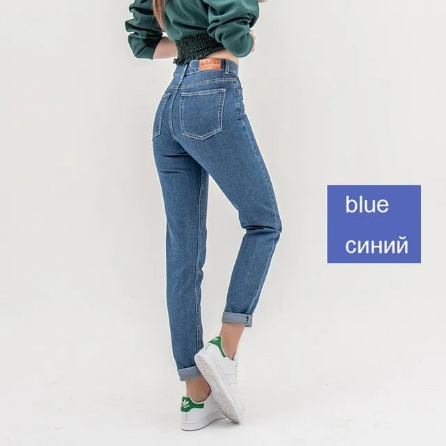 luckinyoyo jean woman mom jeans pants boyfriend jeans for women with high waist push up large size ladies jeans denim 5xl 2020