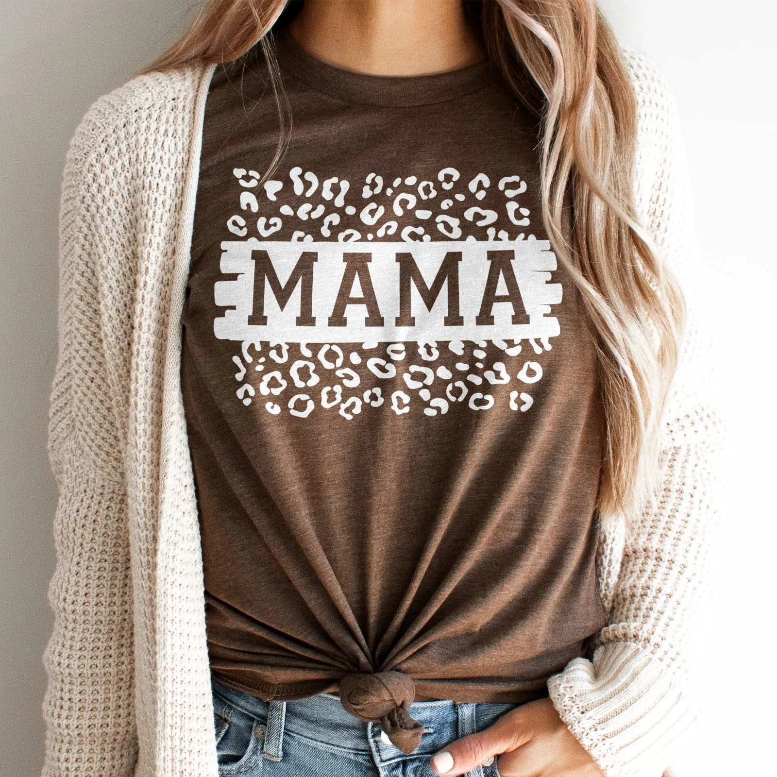 Mama Leopard Block Tee Shirts For Women - Christian Shirts for Women - Religious Tee Shirts