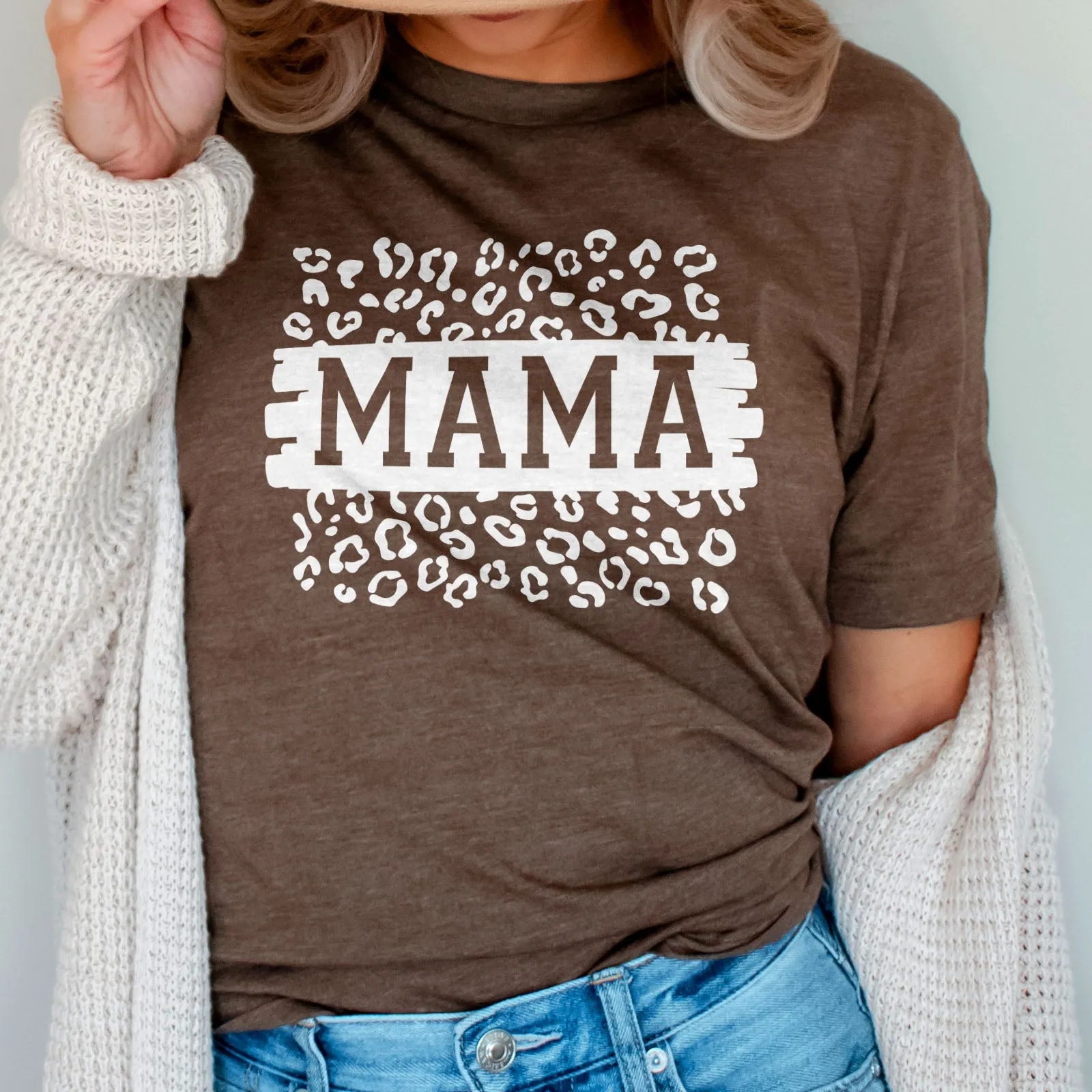 Mama Leopard Block Tee Shirts For Women - Christian Shirts for Women - Religious Tee Shirts