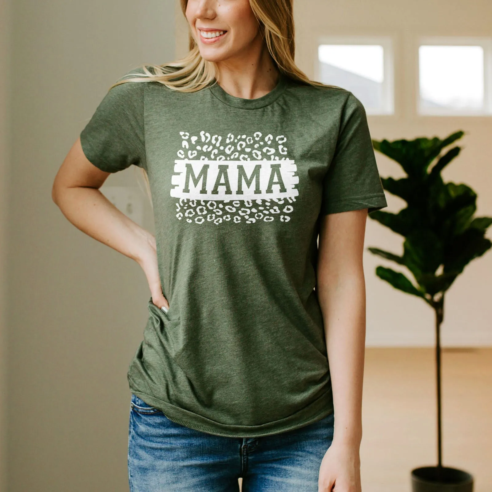 Mama Leopard Block Tee Shirts For Women - Christian Shirts for Women - Religious Tee Shirts