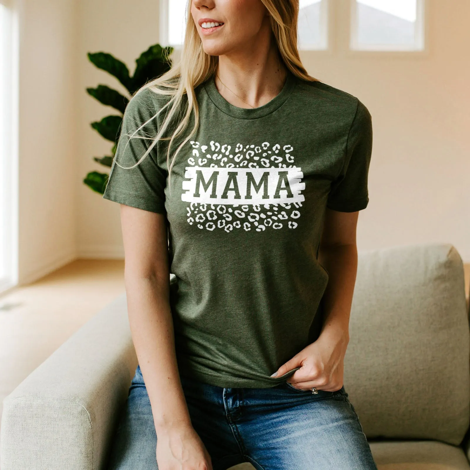 Mama Leopard Block Tee Shirts For Women - Christian Shirts for Women - Religious Tee Shirts