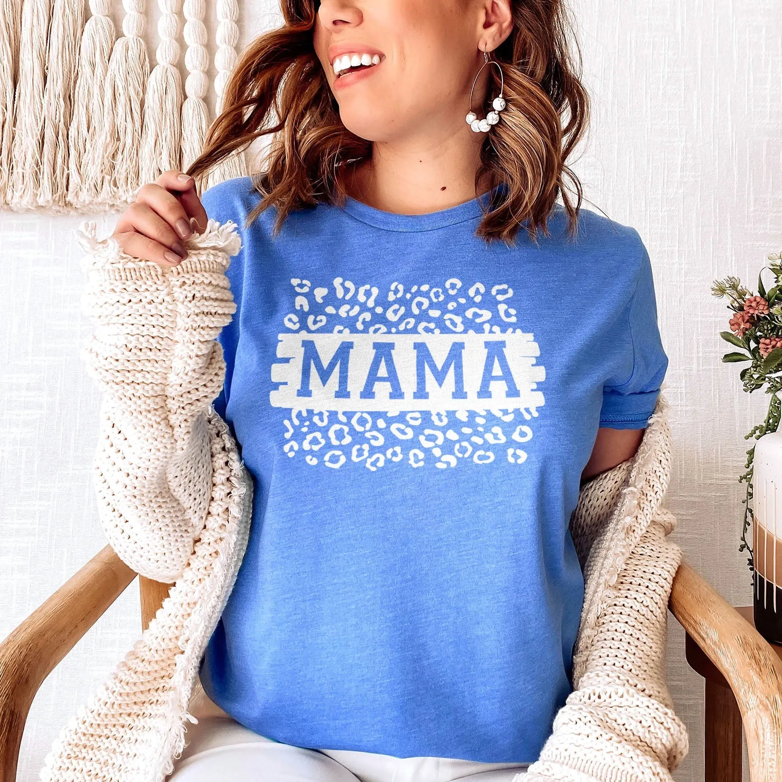 Mama Leopard Block Tee Shirts For Women - Christian Shirts for Women - Religious Tee Shirts