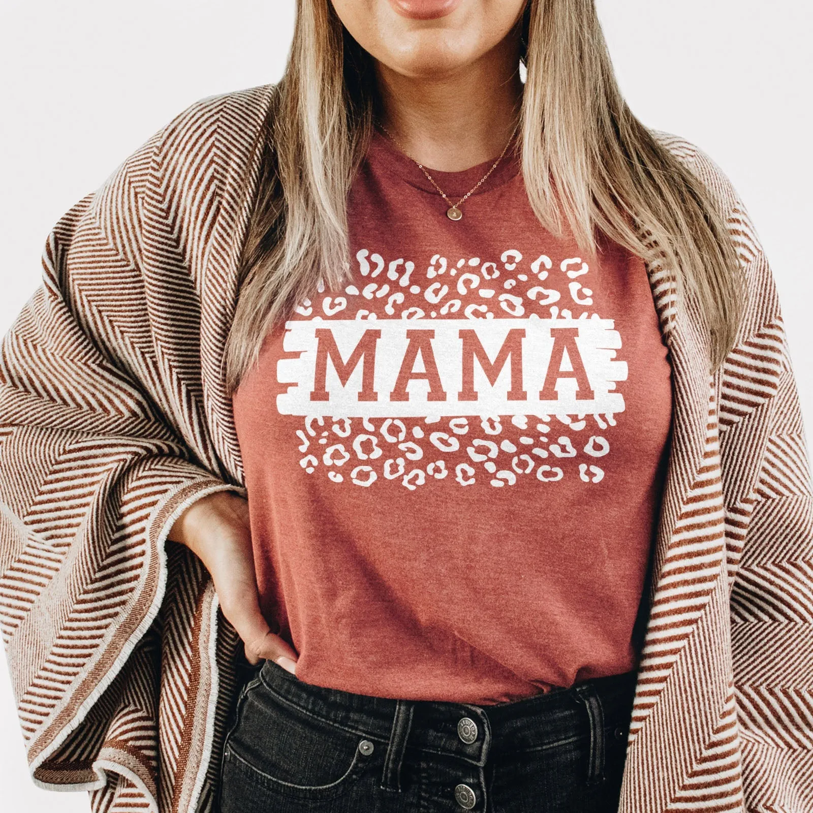 Mama Leopard Block Tee Shirts For Women - Christian Shirts for Women - Religious Tee Shirts