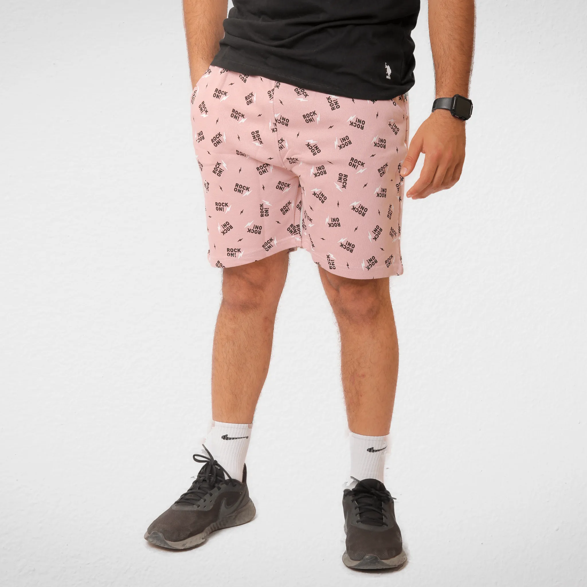 Men Shorts - Print - Pink