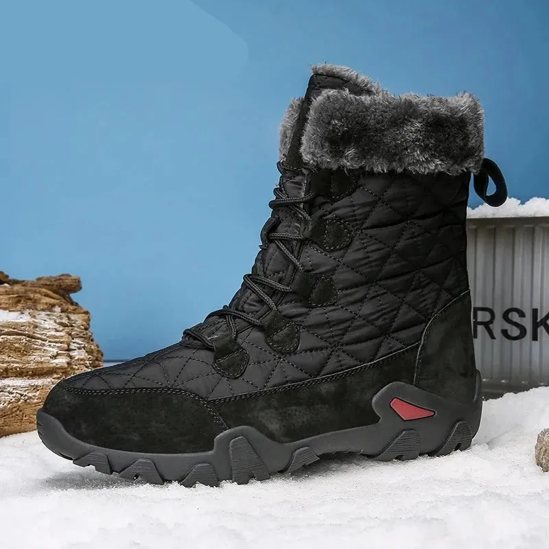 Mens Boots Men Winter Snow Boots Casual Waterproof Platform British Style Autumn Fashion Warm Plush Shoes Boots For Men