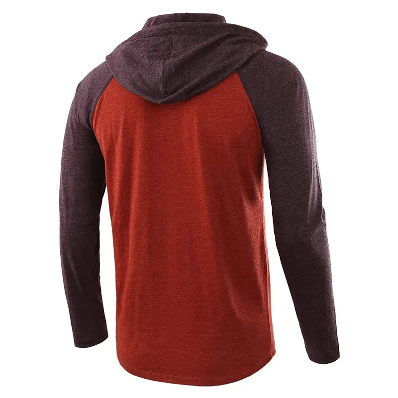 Men's Casual Patchwork Hooded Tops / Male Long Sleeves Sportswear - SF1599