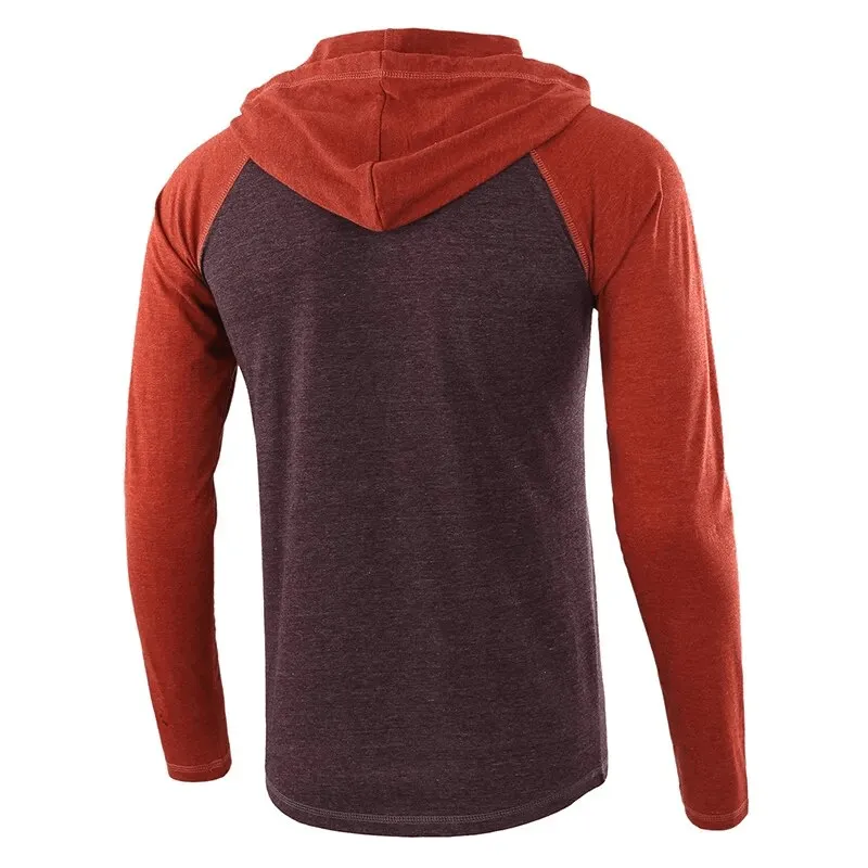 Men's Casual Patchwork Hooded Tops / Male Long Sleeves Sportswear - SF1599