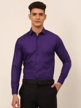 Men'S Purple Formal Solid Shirts