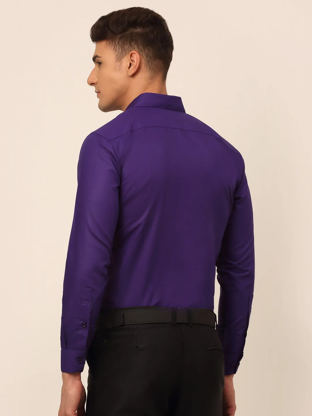 Men'S Purple Formal Solid Shirts