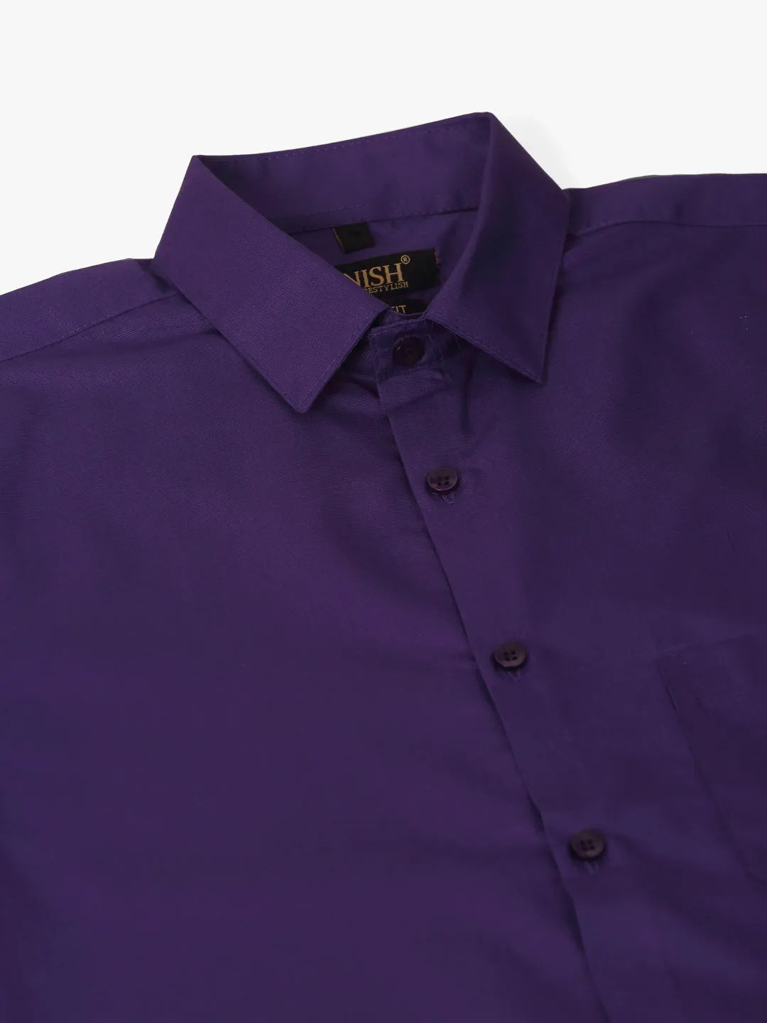 Men'S Purple Formal Solid Shirts