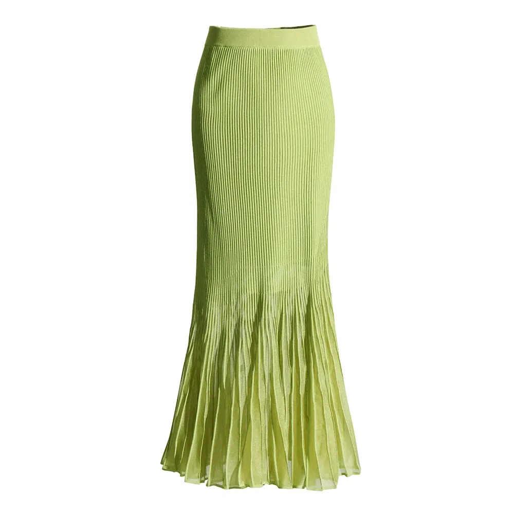 Minimalist Pleated Skirts For Women High Waist Casual Elegant Summer Temperament Skirt Female Fashion Clothing