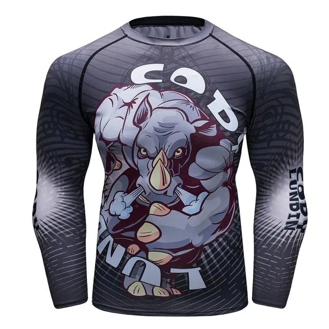 MMA Samurai Printed Workout Quick Dry Long Sleeve