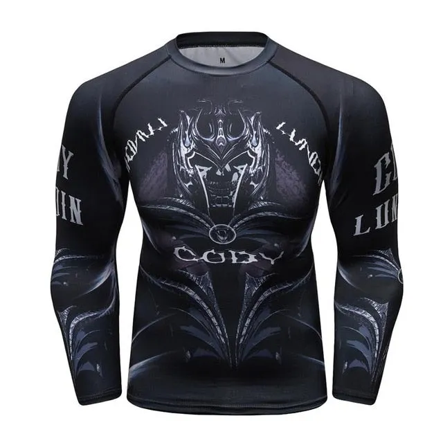 MMA Samurai Printed Workout Quick Dry Long Sleeve