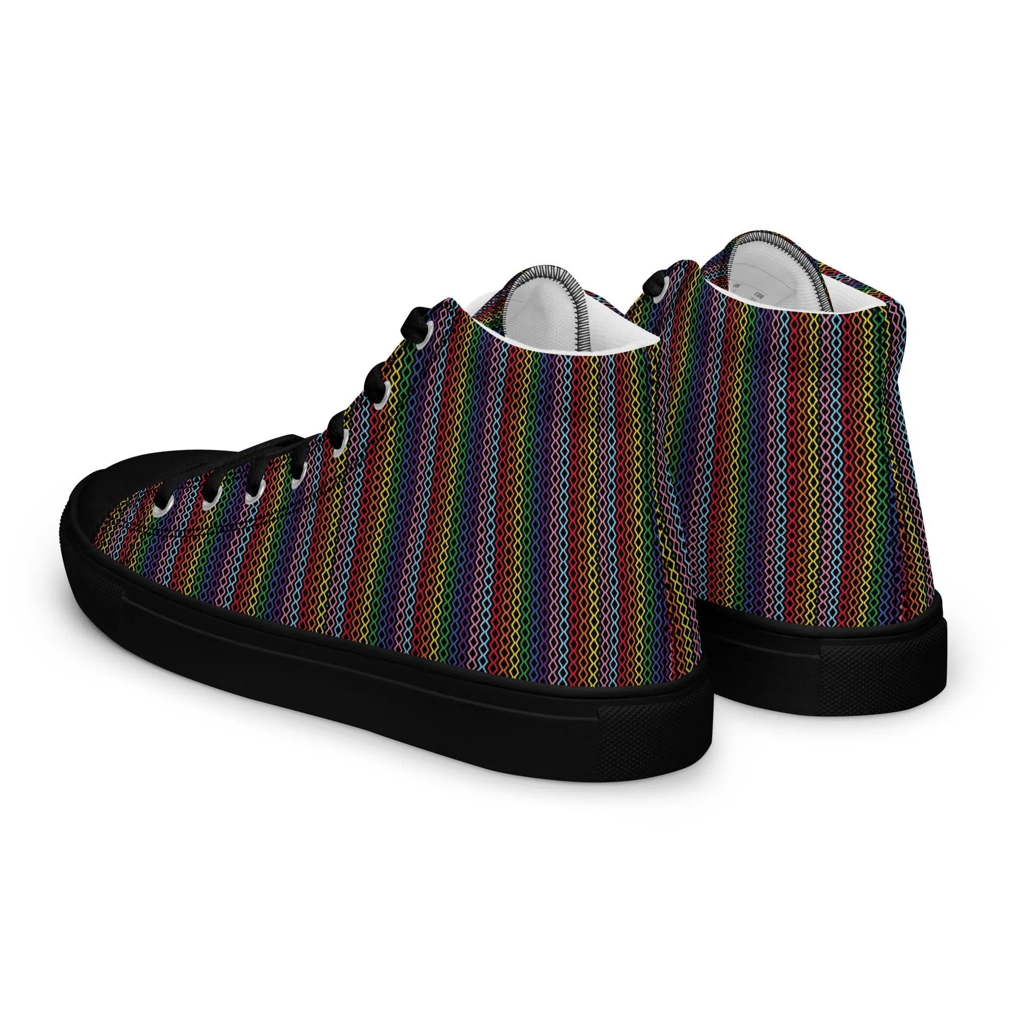 Modern Rainbow Men’s High Top Canvas Shoes