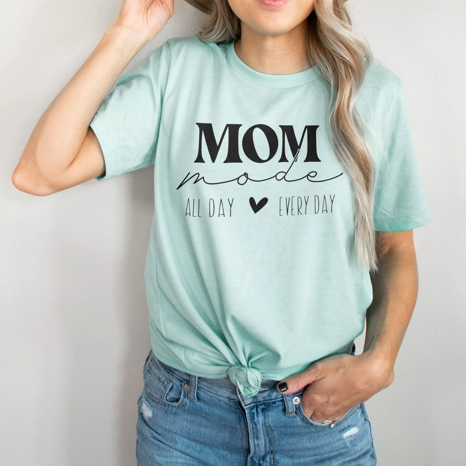 Mom Mode All Day Every Day Tee Shirts For Women - Christian Shirts for Women - Religious Tee Shirts