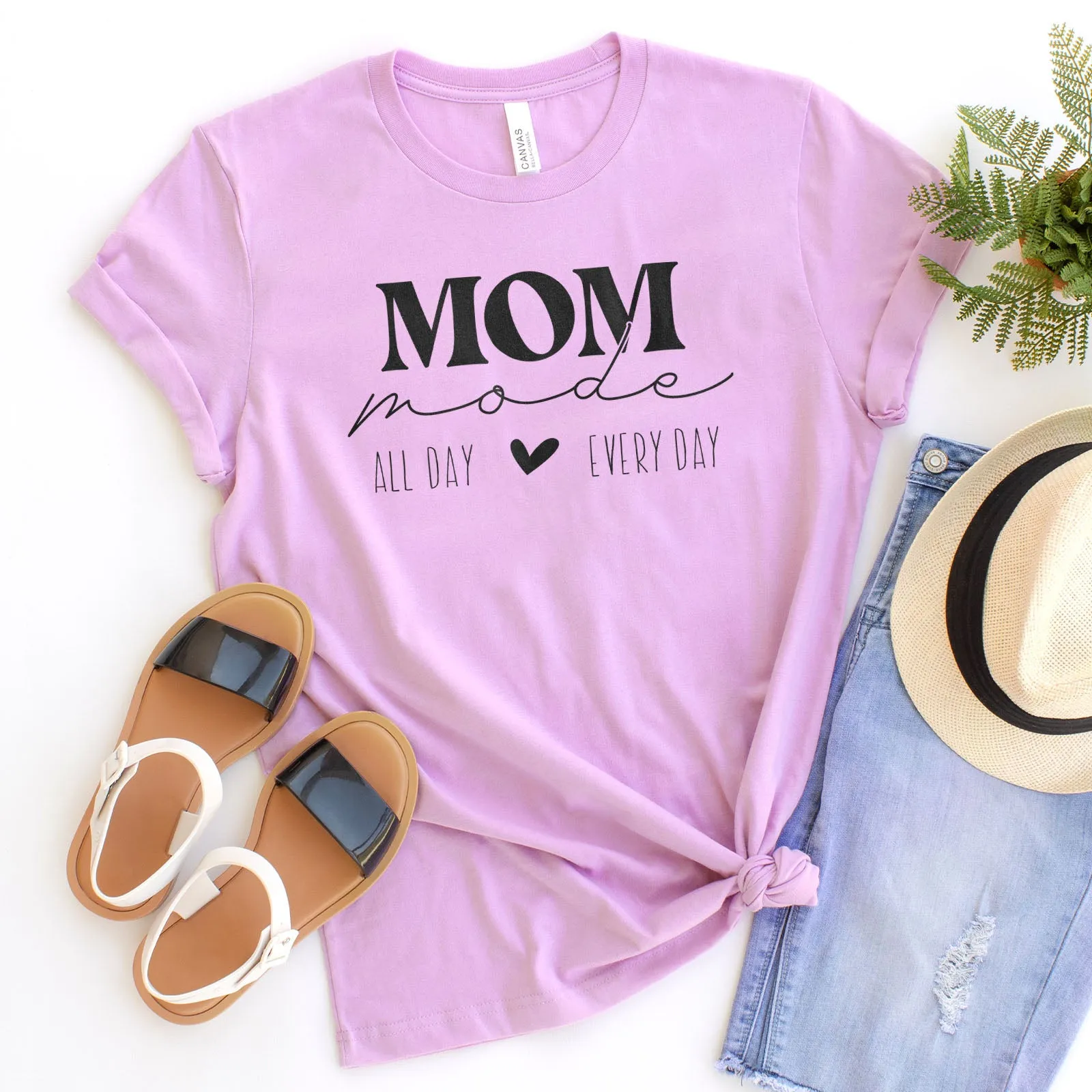 Mom Mode All Day Every Day Tee Shirts For Women - Christian Shirts for Women - Religious Tee Shirts