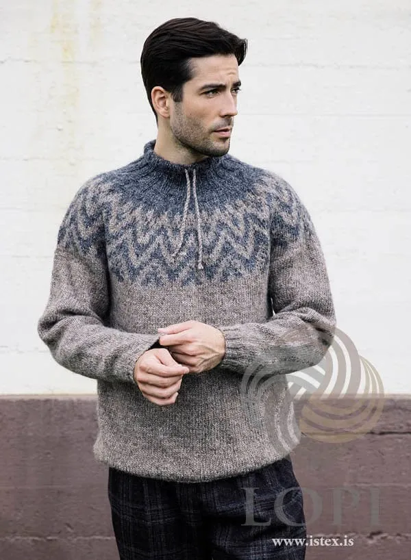 Mountain Icelandic sweater Grey - Knitting Kit