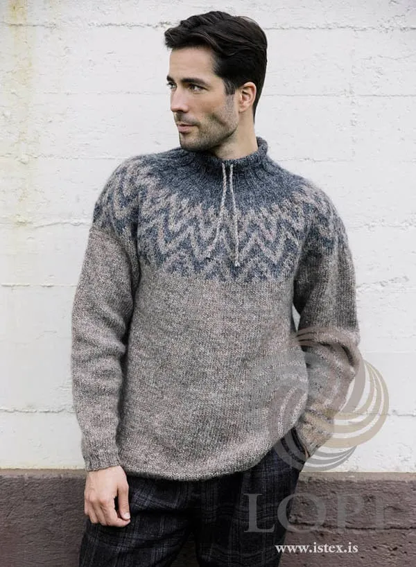 Mountain Icelandic sweater Grey - Knitting Kit