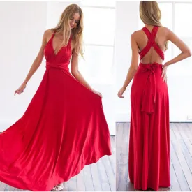 Multiway wear women maxi dress sexy bandage off shoulder long dress Bridesmaids Convertible Dress FS0210