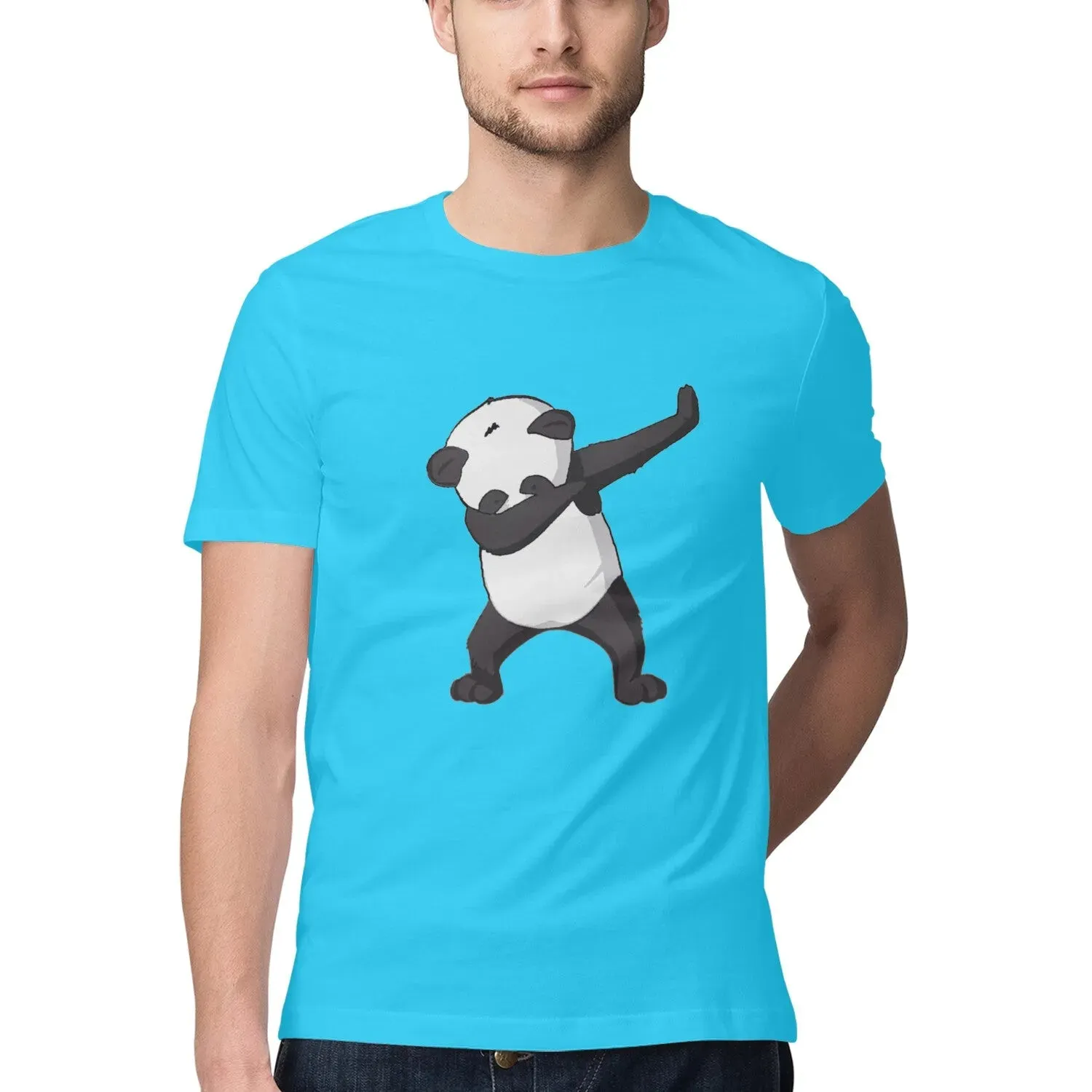 PanDab Round Neck Half Sleeve T-shirt for Men