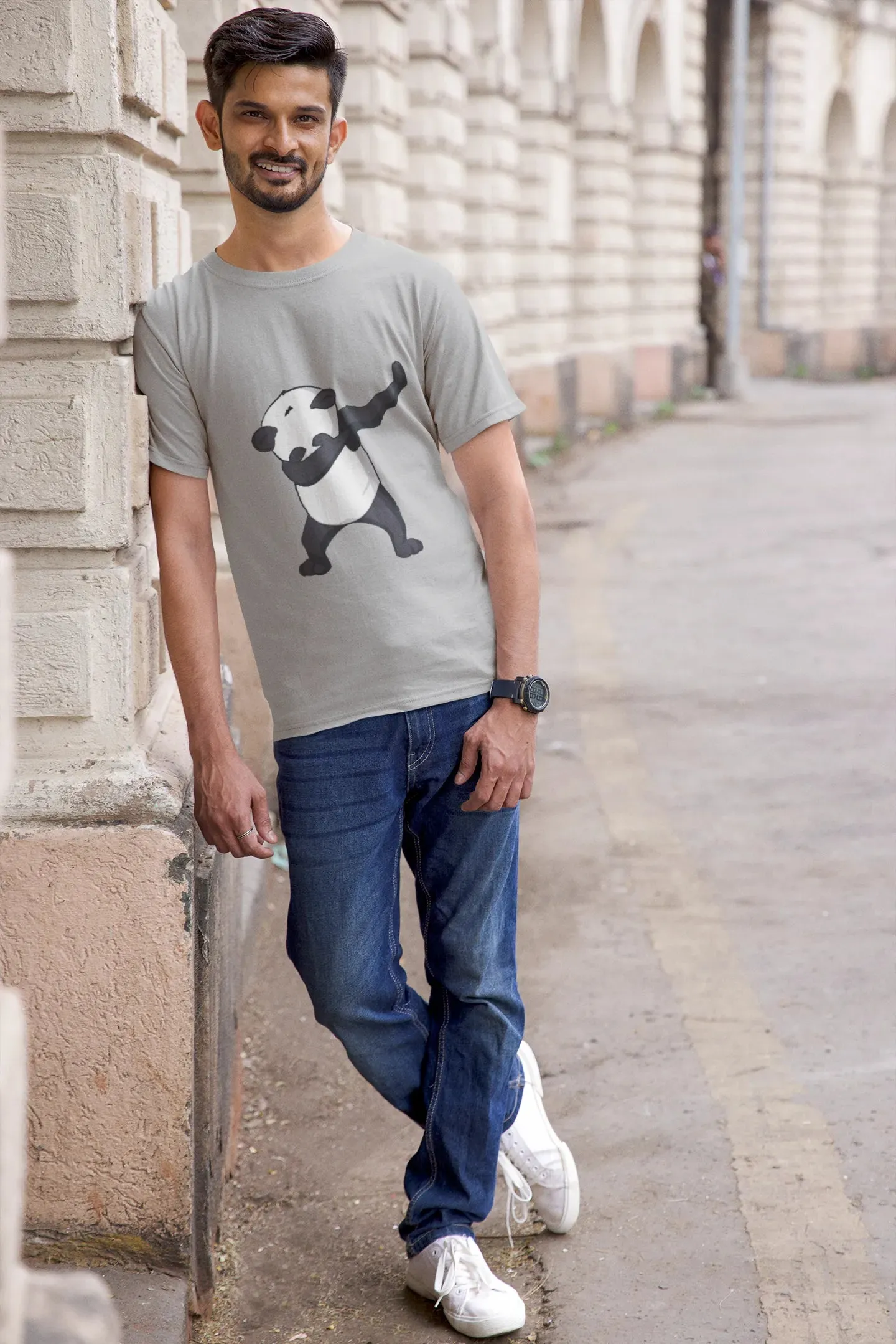 PanDab Round Neck Half Sleeve T-shirt for Men