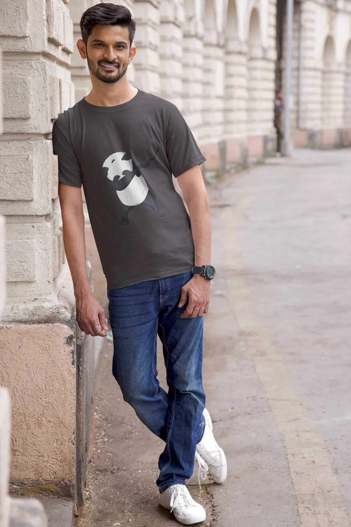 PanDab Round Neck Half Sleeve T-shirt for Men