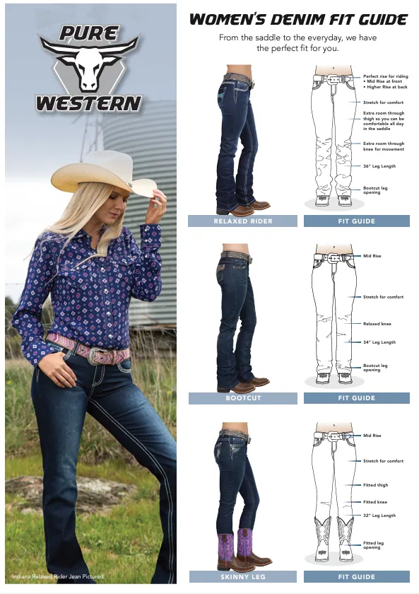 Pure Western Ladies Anjelica Straight Leg Jean - 32" Leg - PCP2212576