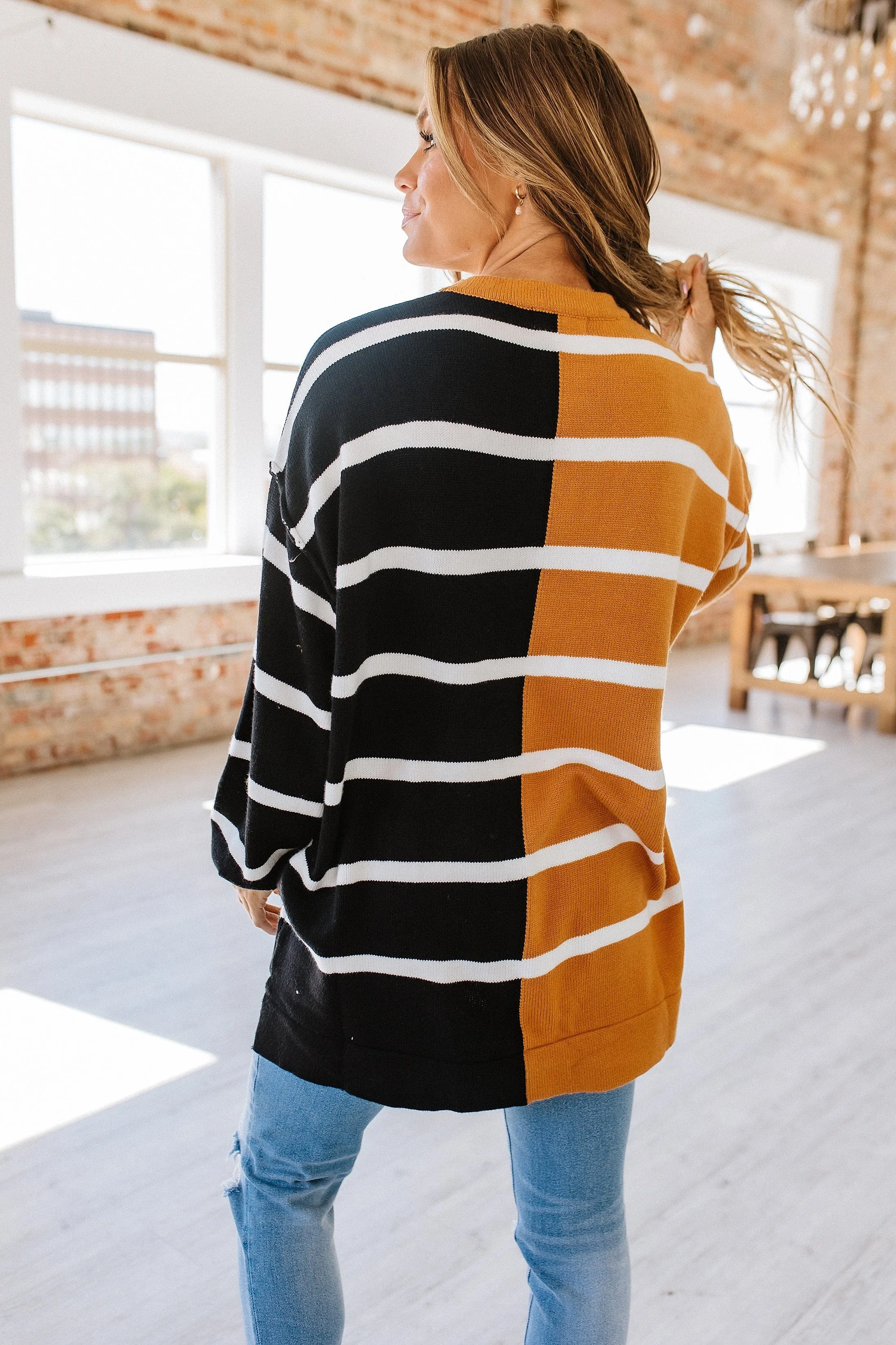 Renata Contrast Striped Oversized Top | S-XL | PRE ORDER