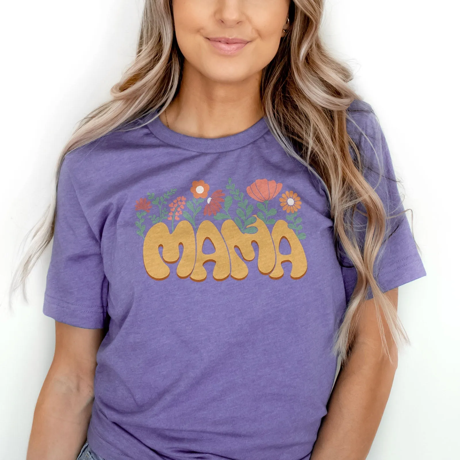 Retro Growing Flowers Mama Tee Shirts For Women - Christian Shirts for Women - Religious Tee Shirts