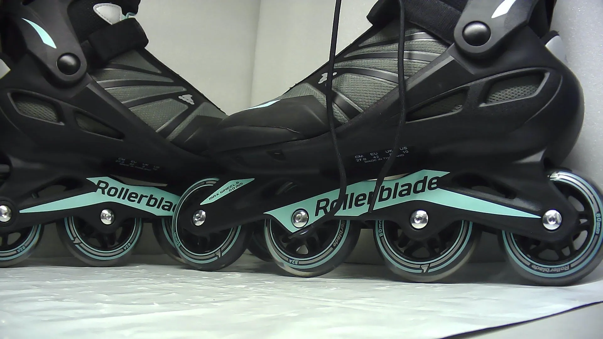 Rollerblade Zetrablade Adult Womens Black/Light Blue 10 (Without Original Box)