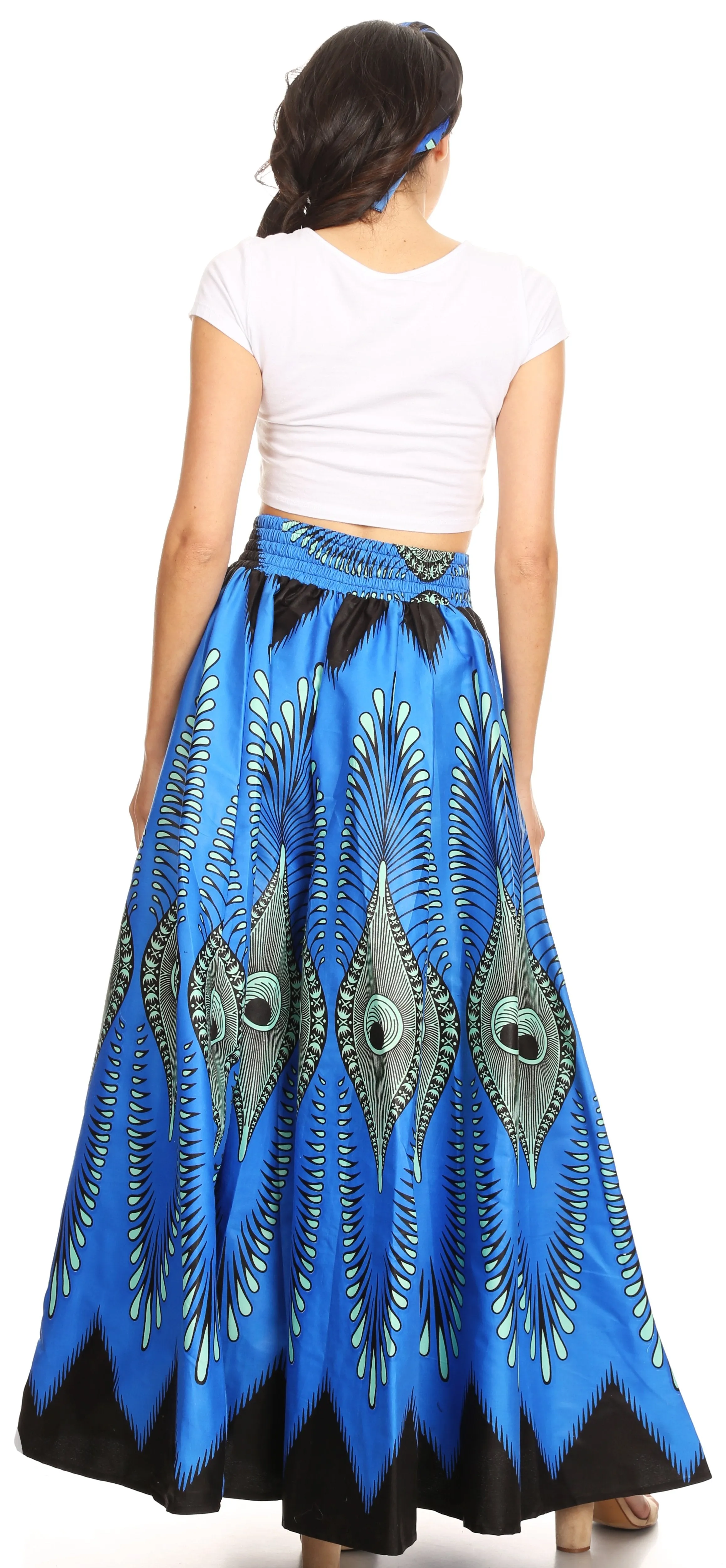 Sakkas Sora Women's Wide Leg Loose African Ankara Print Pants Casual Elastic Waist