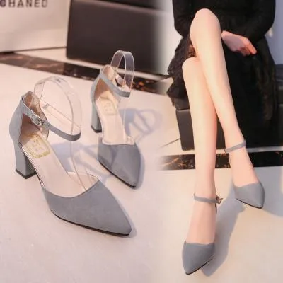 Sandalias femeninas high heels Autumn Flock pointed sandals sexy high heels female summer shoes Female sandals mujer s040