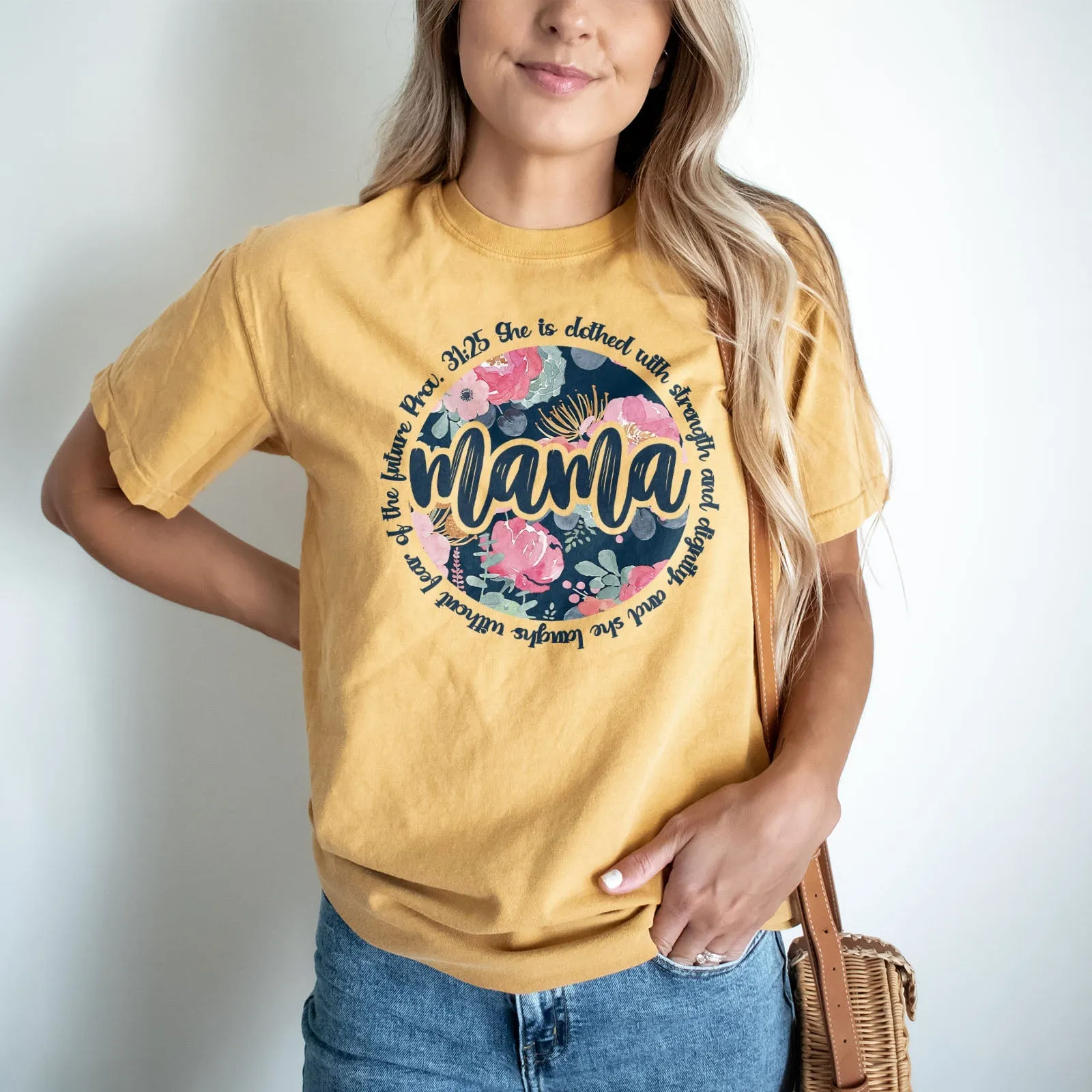 She Is Clothed With Strength Mama Tee Shirts For Women - Christian Shirts for Women - Religious Tee Shirts