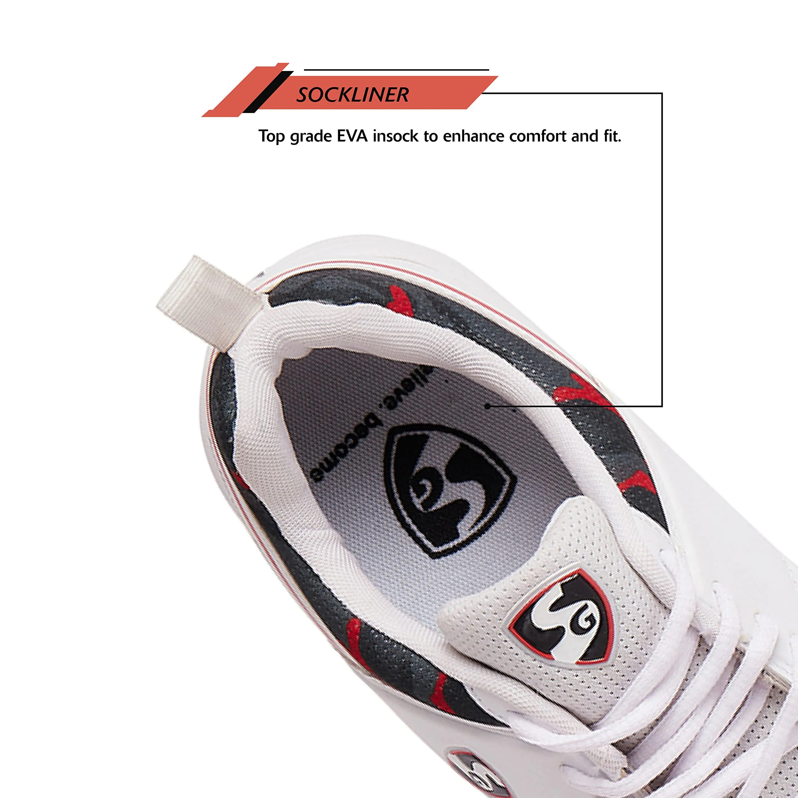 Shoe Cricket Men Savage Spikes 1 0 Wht/Red/Grey