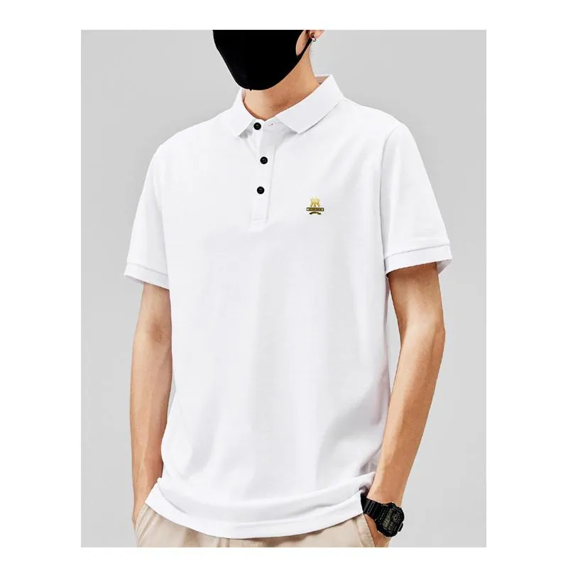 Silky Luster Casual Business Lapel Trendy Short Sleeve Polo Shirt