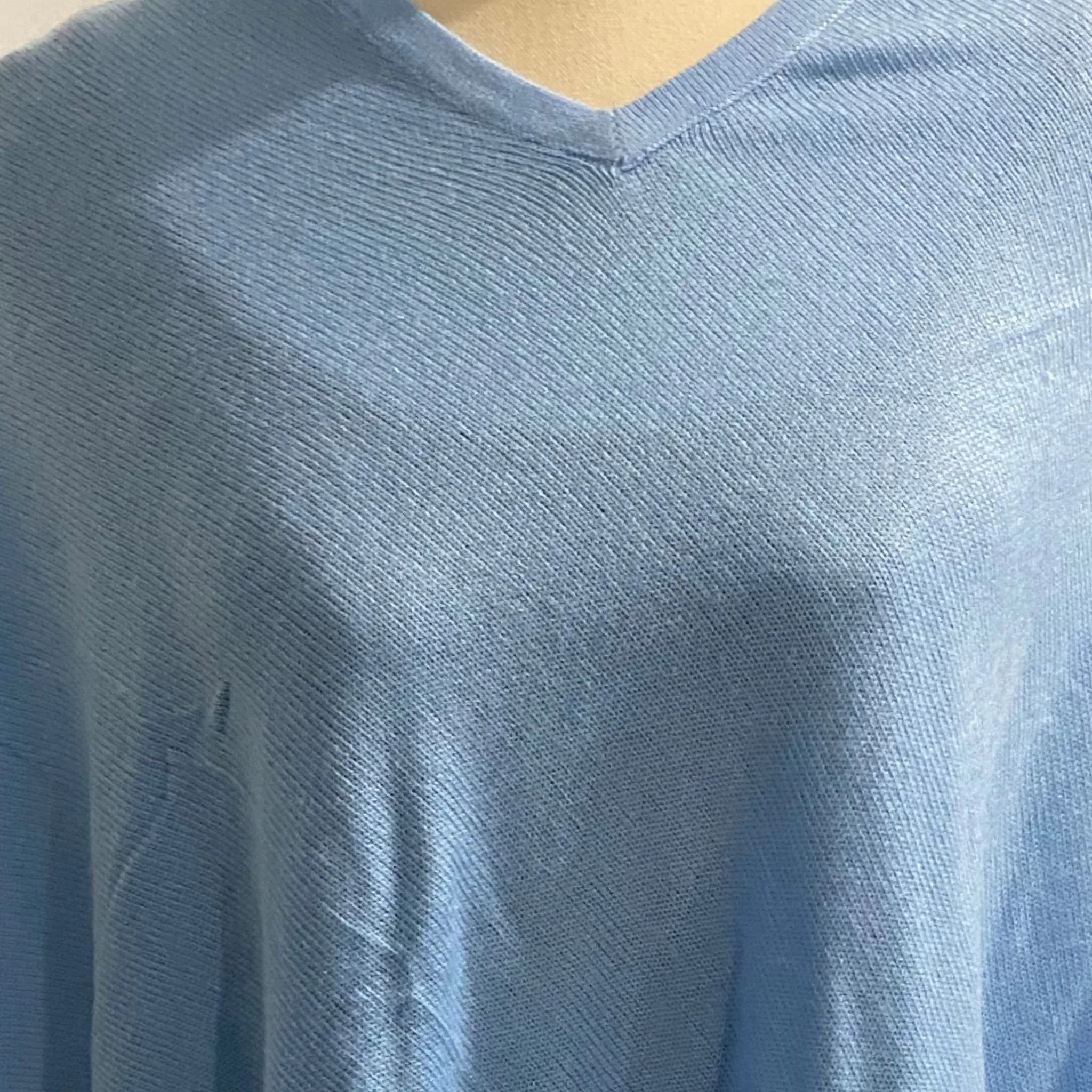 Sky Blue Julian 100% Cashmere Poncho