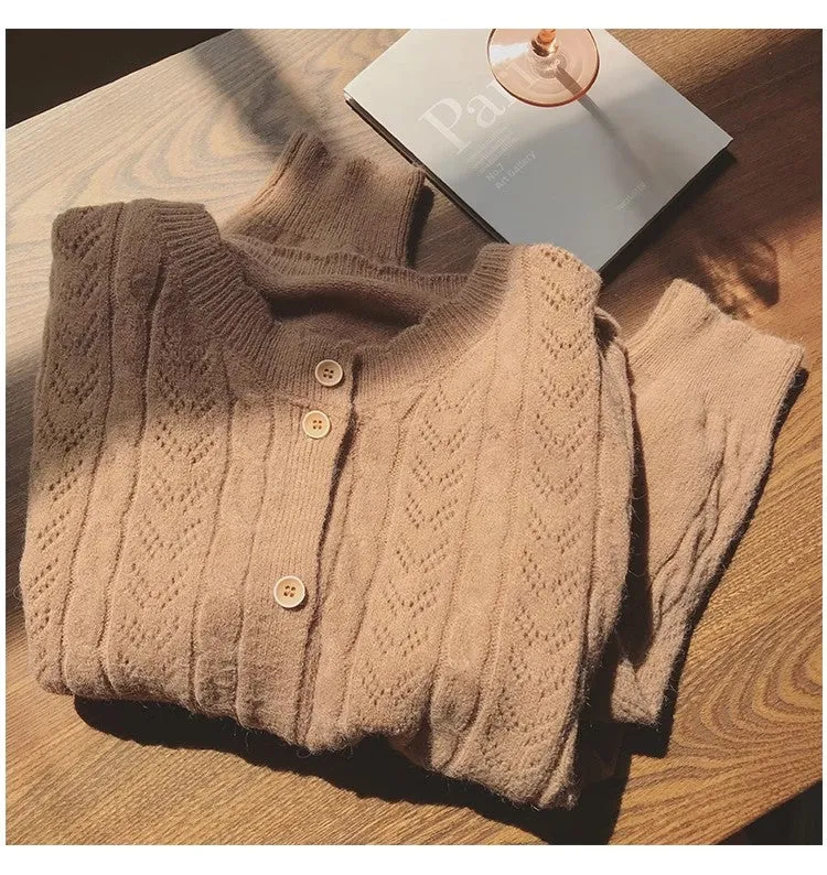 Soft cardigan sweater for women solid color knitted top jacket     S4827