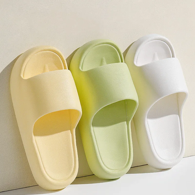 Solid Thick-soled Home Slippers Summer Non-slip Floor Bathroom Slipper For Women Men's House Shoes