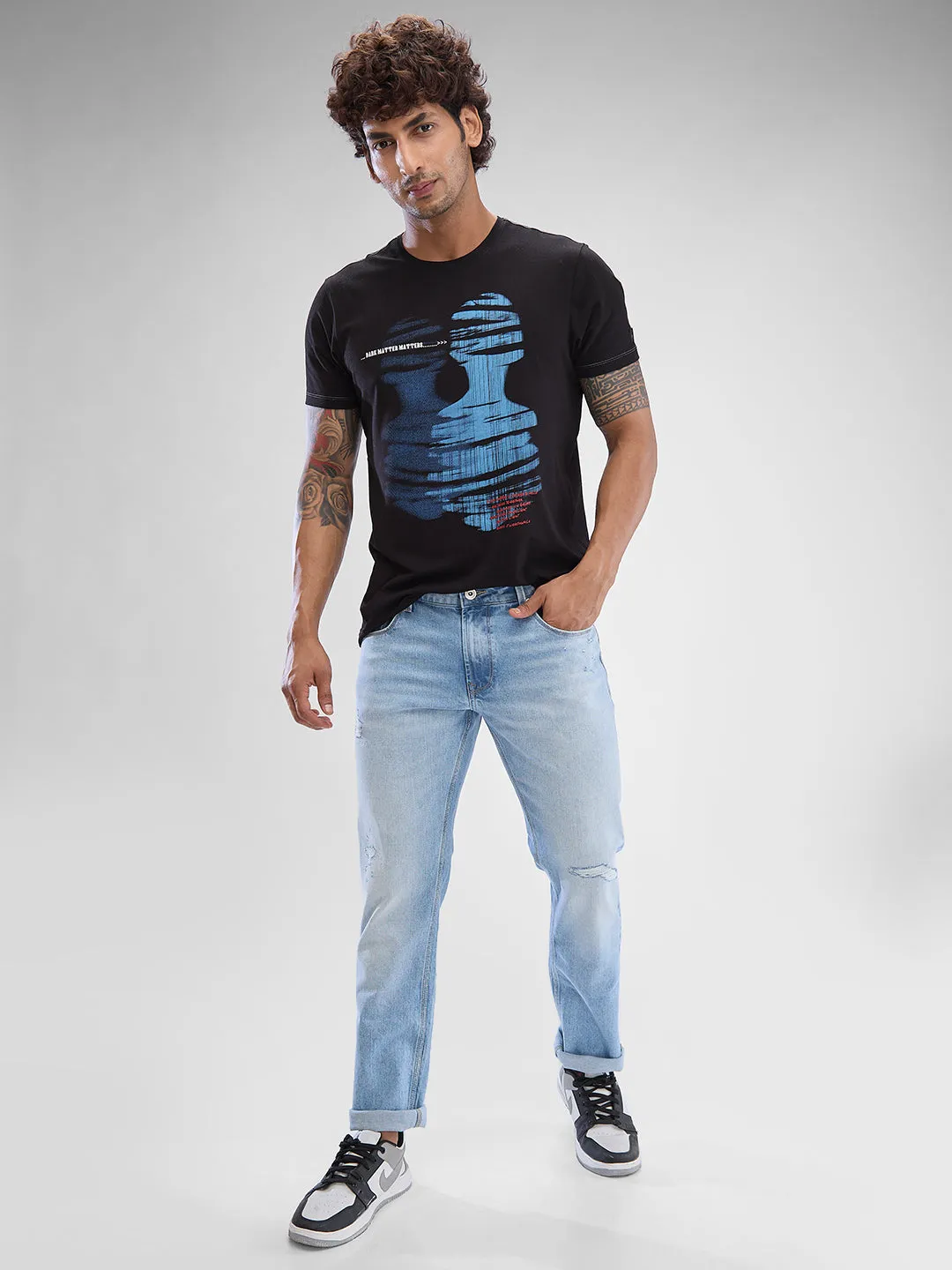 Spykar Light Blue Regular Jeans For Men