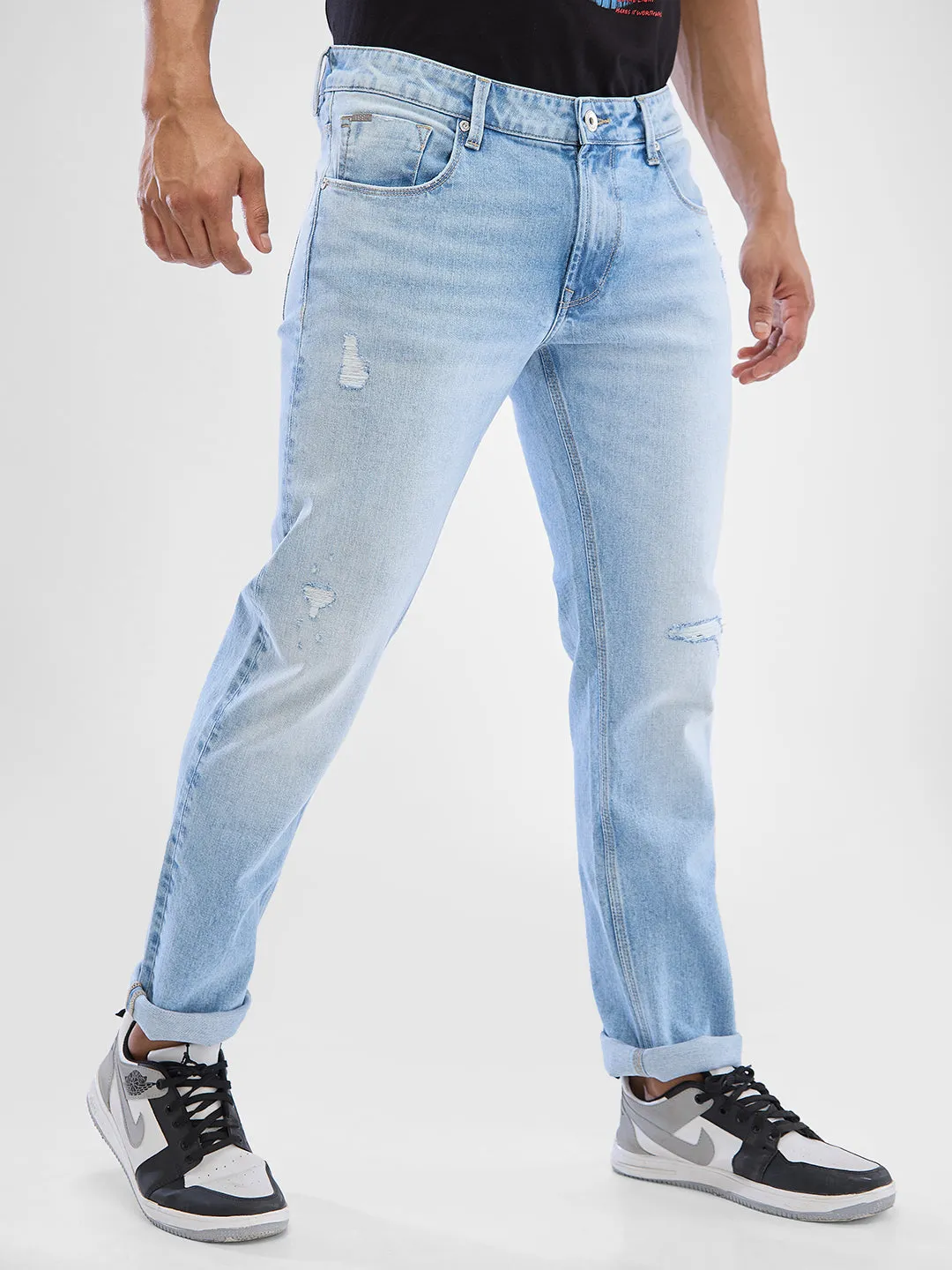 Spykar Light Blue Regular Jeans For Men