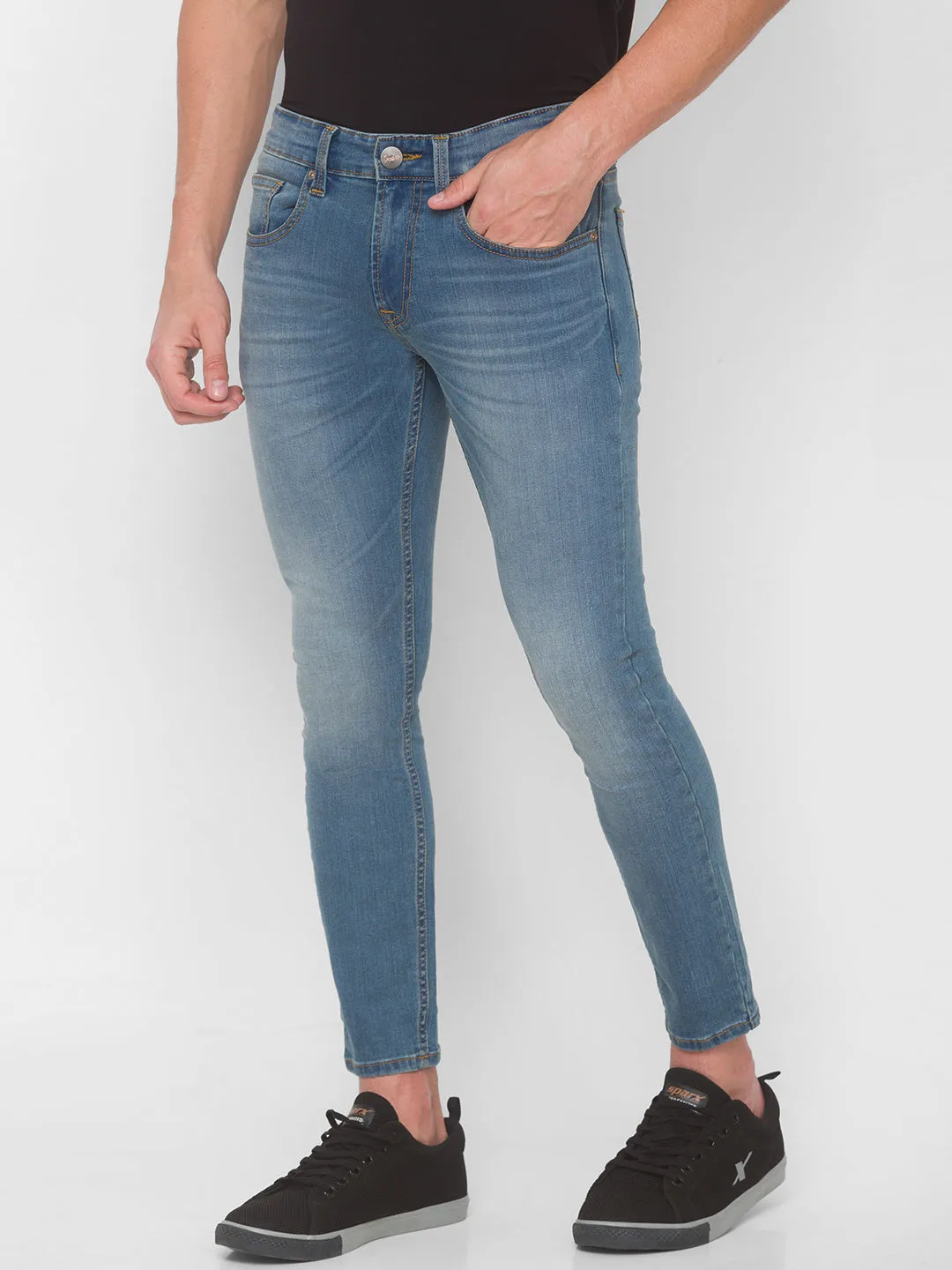 Spykar Men Vintage Blue Slim Fit Mid-Rise Jeans (Kano)