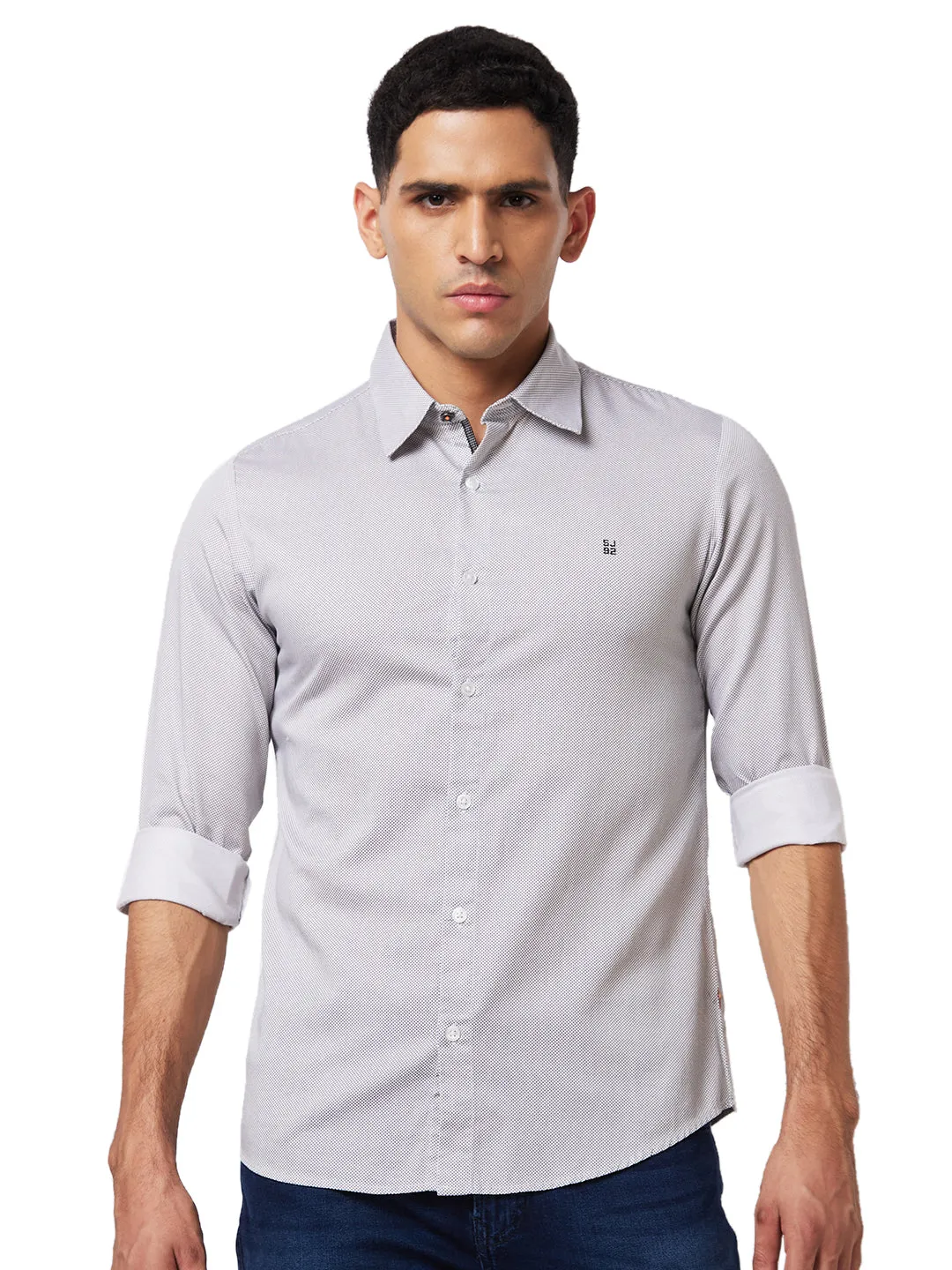 Spykar White Printed Shirt For Men