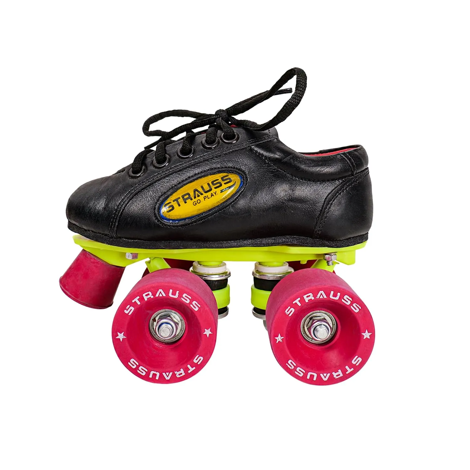 STRAUSS Gripper Skating Shoes | Fixed Body Roller Skates | Shoe Skate with Rubber Wheel |Ideal for Boys, Girls and Kids |Suitable for All Skill Level | Ideal for Kids (6-7 Years),Size-12, (Red/Black)