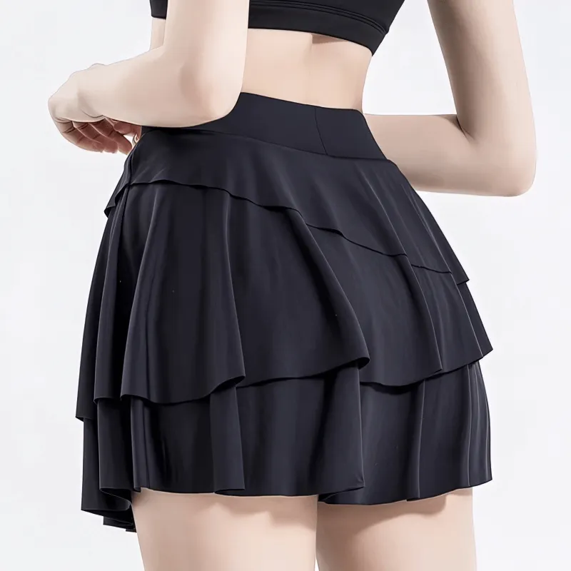 Stylish Sporty Elastic Women's Ruched Skirt-Shorts - SF1257