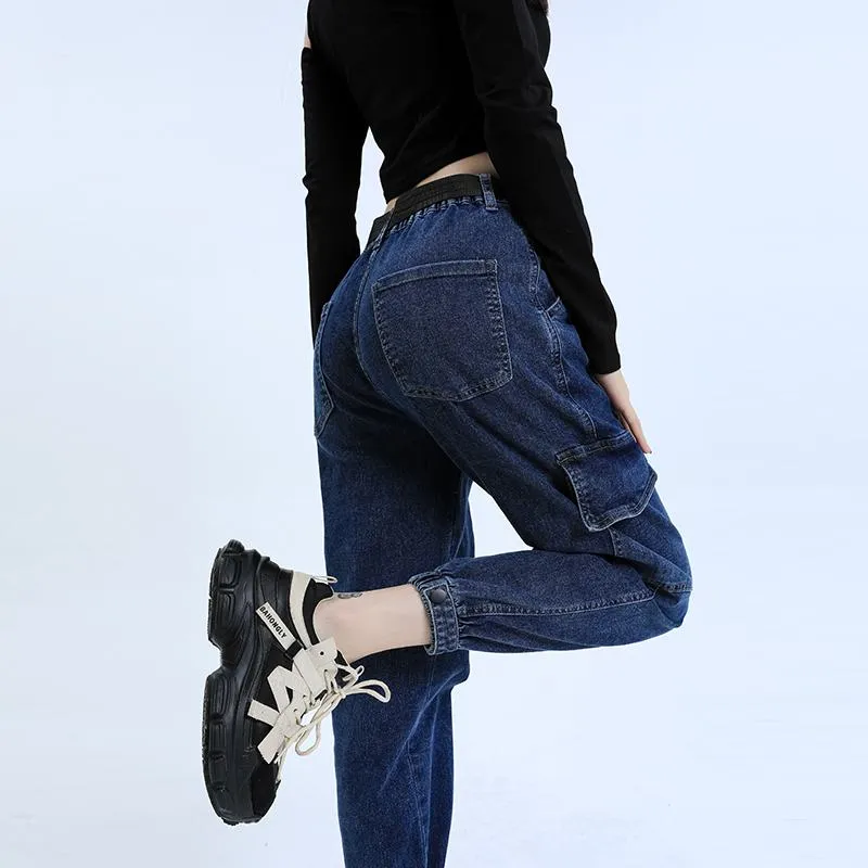 Tapered Elasticity Elastic Waist Tapered Jeans