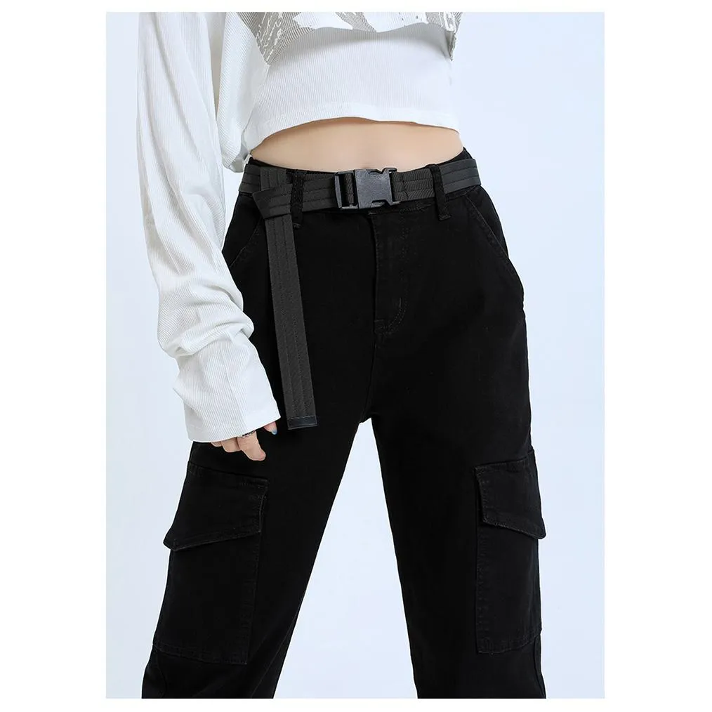 Tapered Elasticity Elastic Waist Tapered Jeans