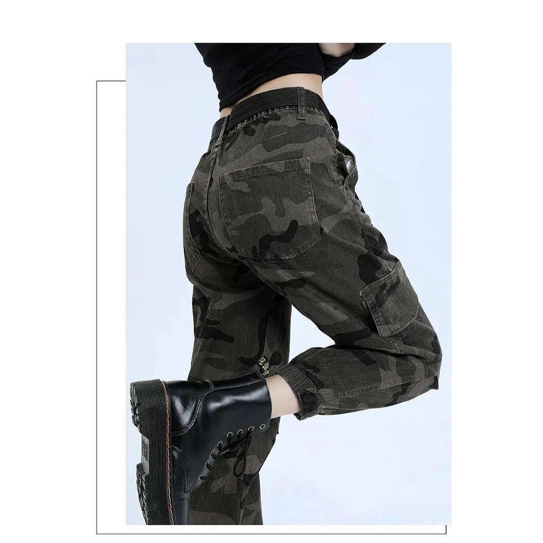 Tapered Elasticity Elastic Waist Tapered Jeans