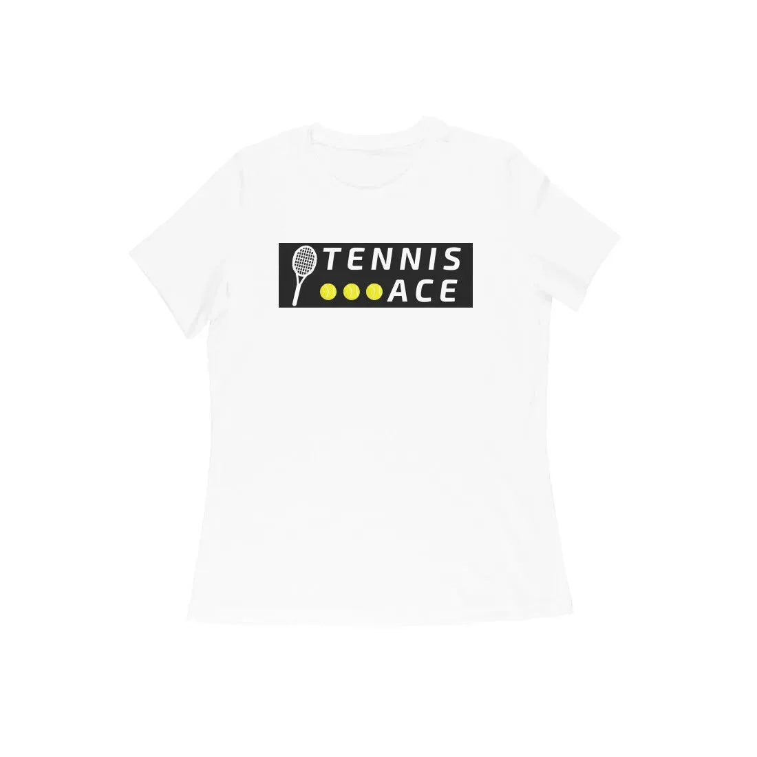 Tennis Ace Typographic Print Round Neck T-shirt for Women